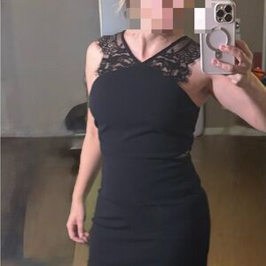 Express Black Lace Backless Dress